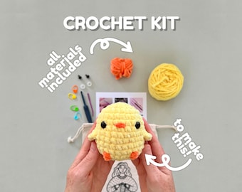 Chick Crochet Kit for Beginners: Easy DIY Amigurumi Bird (No Sew)