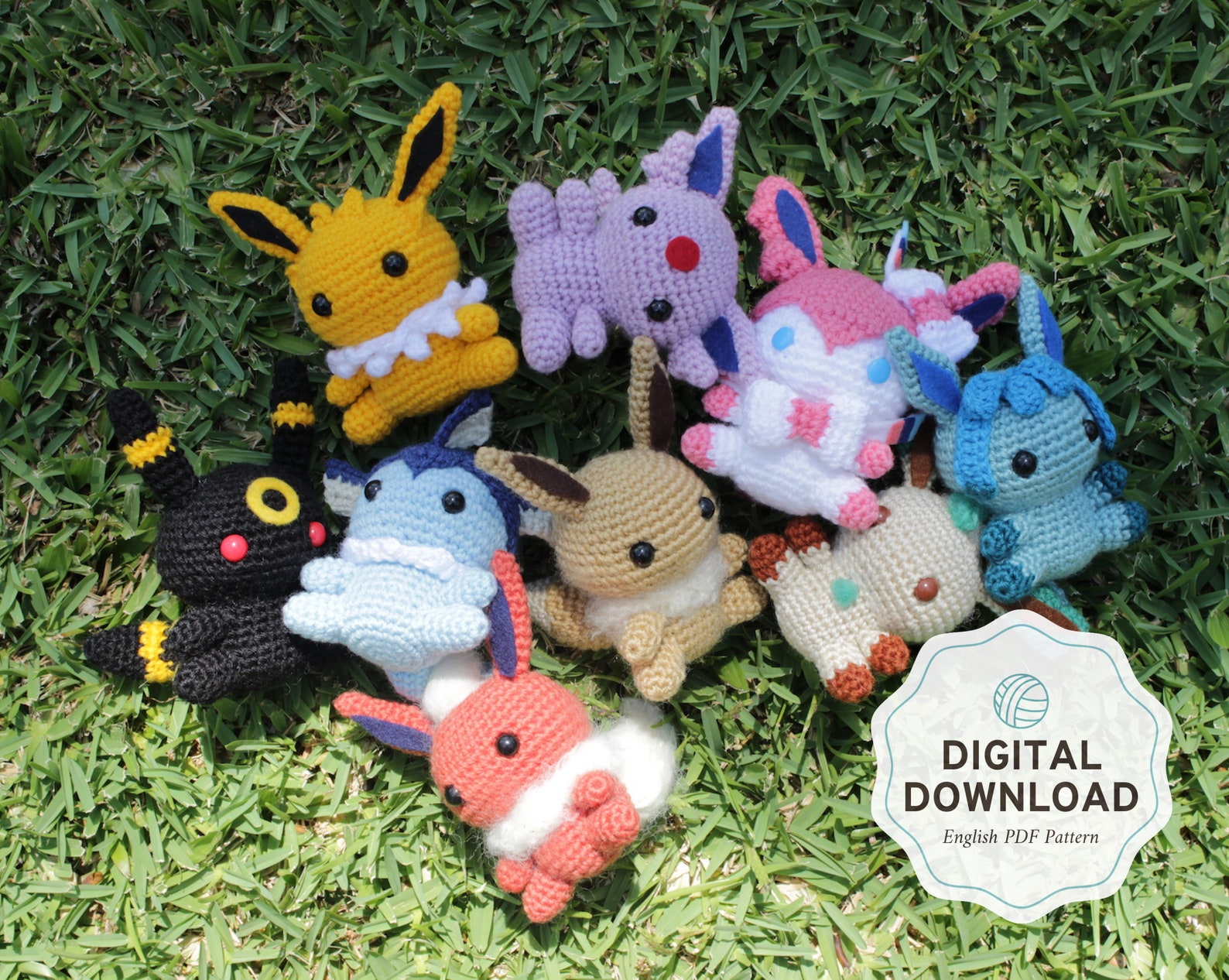 Collection of Eeveelution Pokemon Amigurumi Crochet Patterns Etsy