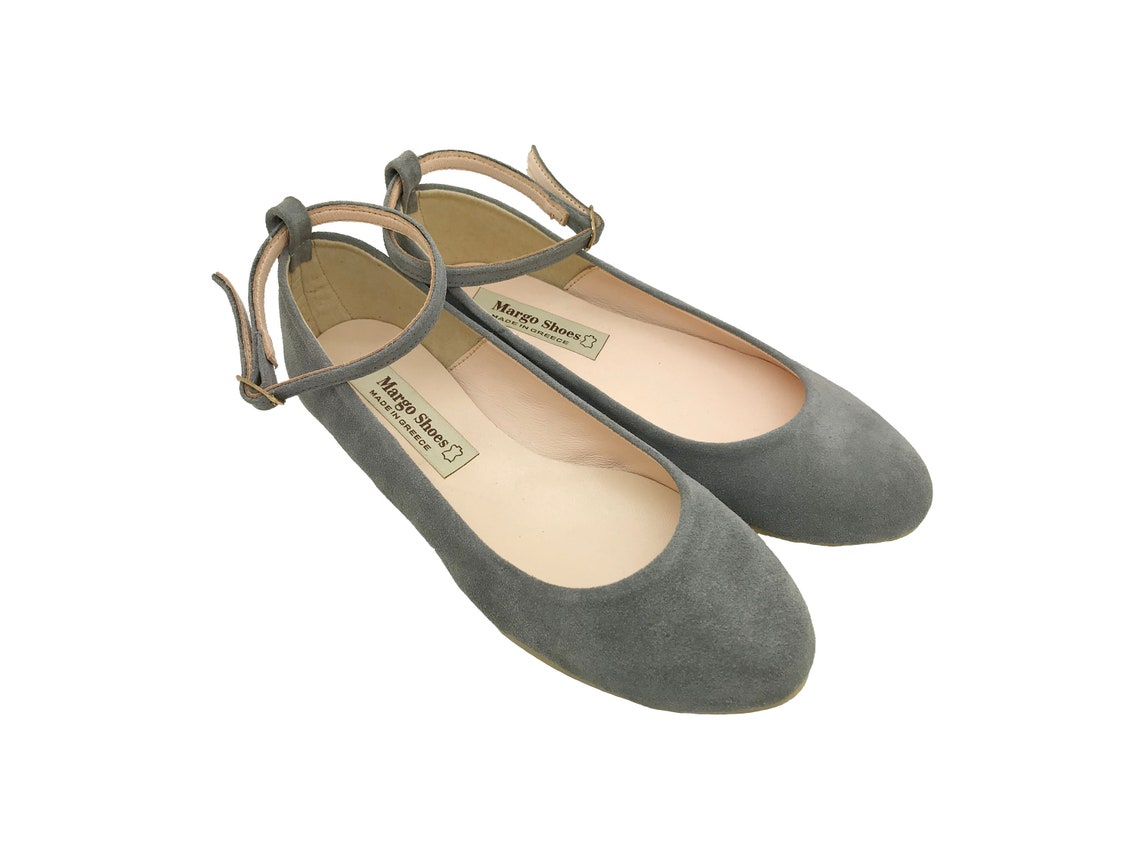 Buy Margo Shoes Leather Suede Handmade Ballerinas, Woman Ballerinas ...