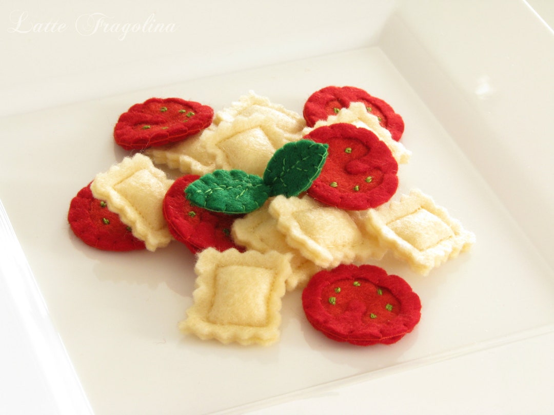 RAVIOLI Pasta Vol,2 With Cherry Tomatoes, Felt Food Toy,italian Cuisine ...