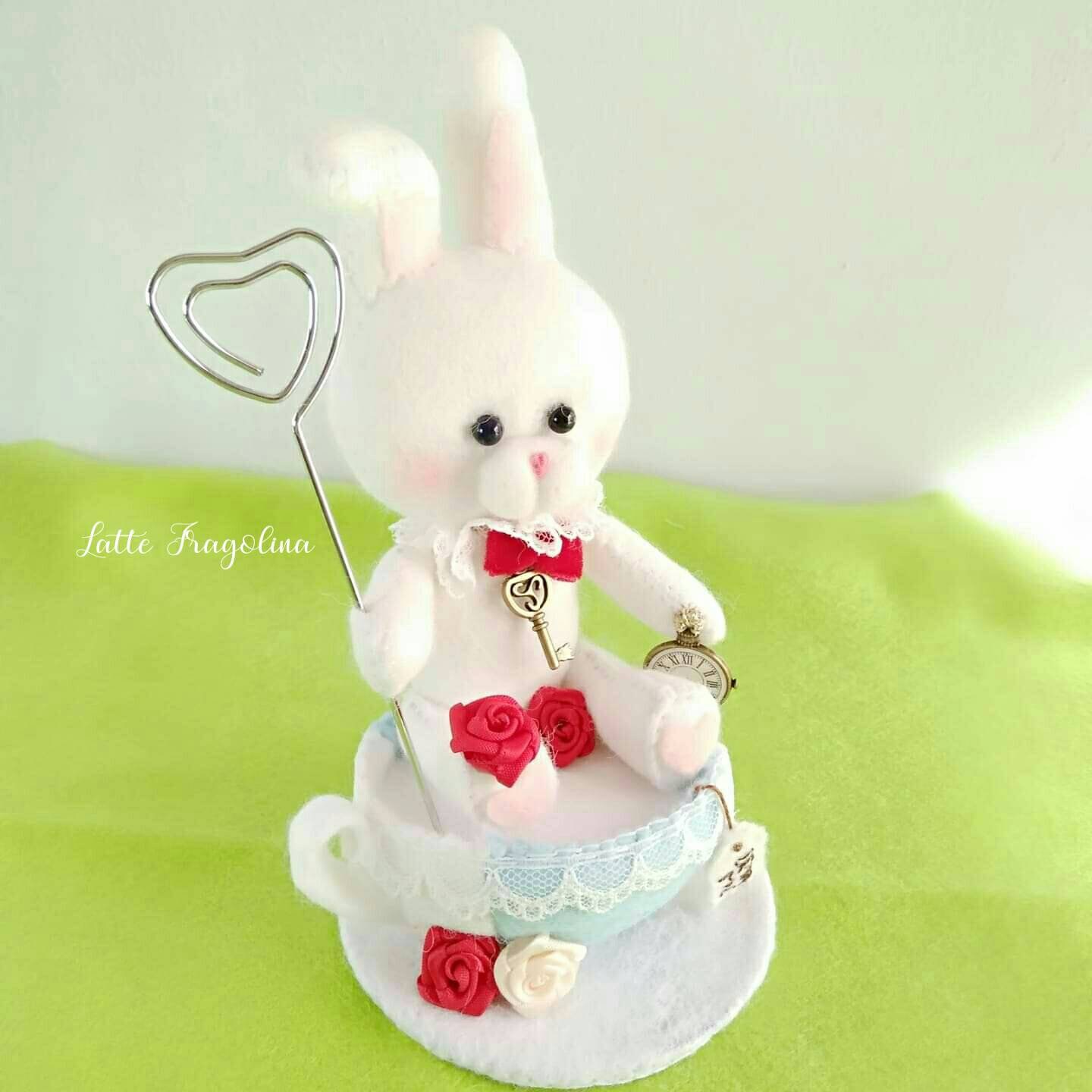 White Rabbit Placecard Holder - Photo Clip Holder, Memo Holder, Stand ...