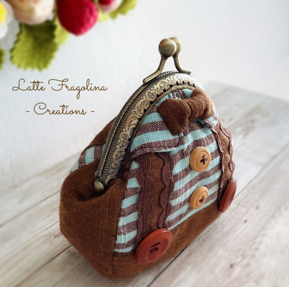 Mint Chocolate Purse, Clasp Frame Coin Purse, Frame Clasp Purse