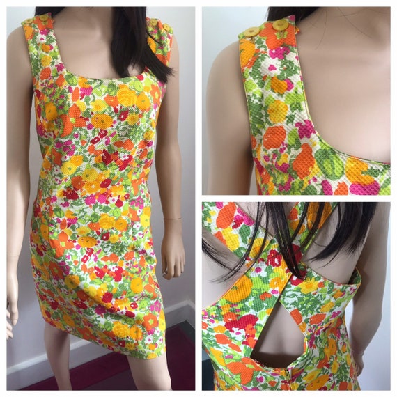 1960s Summer Cocktail Dress - 1960s Summer Dress -