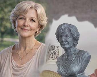 Custom Memorial Bust from Photo – In Memoriam 3D Sculpture | Personalized Tribute | Handcrafted Miniature