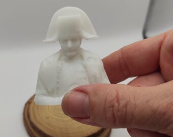 CUSTOM miniature sculpture. NAPOLEON, BONAPARTE Bust. Dollhouse scale. Paint ready 3D resin printed.