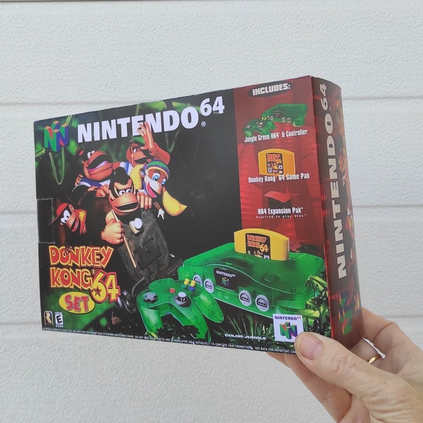 N64, Nintendo 64. DONKEY KONG mini, replica box. Custom box for N64 classic edition