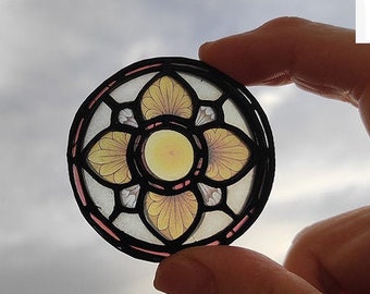 Miniature Stained Glass round Window. VENEZIA Diorama series, dollhouse scale 1/6 or 1/12. Custom size and more models available.