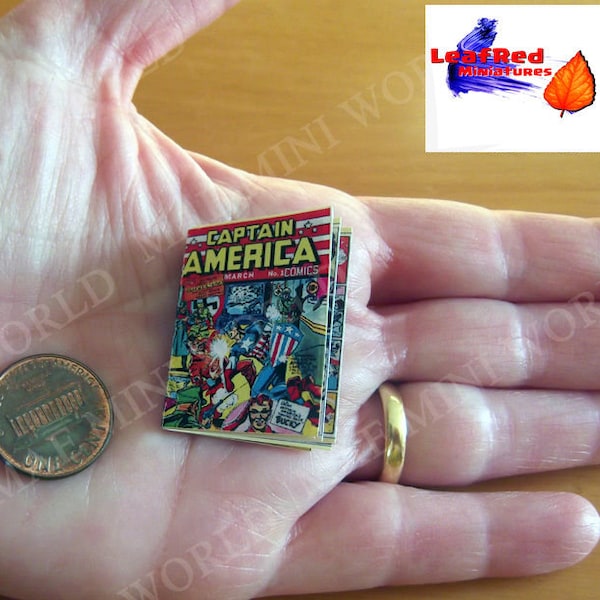 CAPTAIN AMERICA #1 Comic 1941, full REPLICA miniature, 20 Pages two face. Artisan  1:12 scale. LeafRed Miniatures