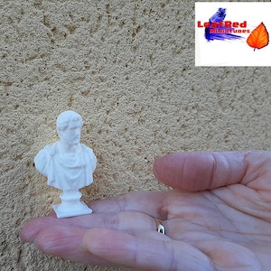 Miniature Sculpture Roman EMPEROR ANTONINO PIUS Dollhouse scale. Paint ready 3D printed. Custom sizes.