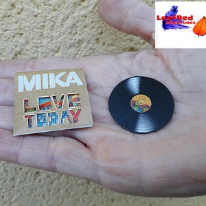 MIKA Miniature vinyl record Handmade. LOVE TODAY Scale 1:6