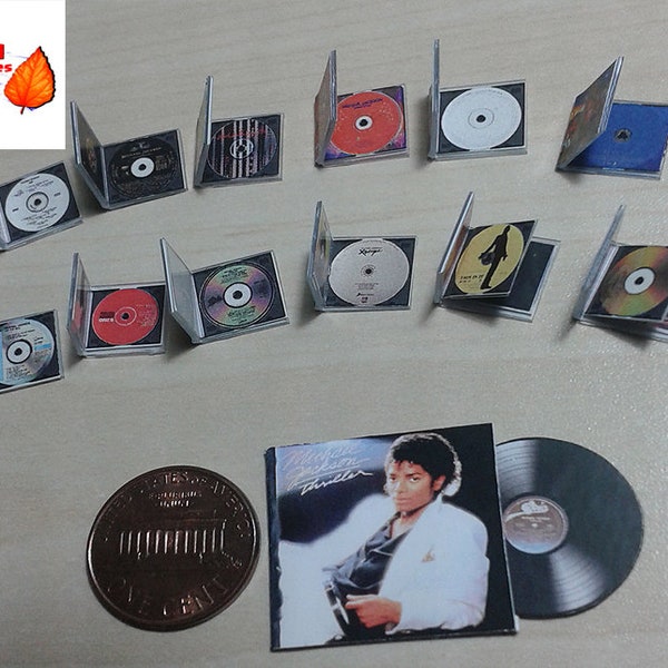 Miniature MICHAEL JACKSON CD collection and Album, Scale 1/12