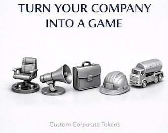 Custom Corporate Board Game Tokens | Company Logo Game Pieces | 3D Printed Custom Meeples | Team Building Gift | Personalized Business Token
