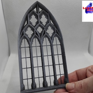 Window GOTHIC stained glass Miniature. Diorama, Dollhouse scale. Custom size and more models available. Personalized gift. Model III