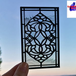 Miniature similar stained Glass. Model &quot;England&quot; 1/12 or 1/6 scale. Custom size.