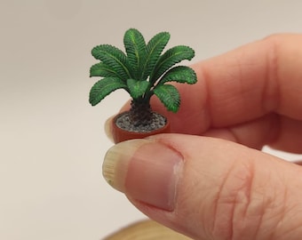 Miniature Palm Tree 27mm. 3D | Cyca Revoluta Style | Diorama Plant | Dollhouse Miniature