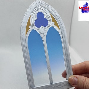 Window GOTHIC stained glass Miniature. Diorama, Dollhouse scale. Custom size and more models available. Personalized gift