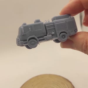 N Scale Fire Truck Miniature | 1:160 Resin Fire Engine, 3D Printed Model for Railway Diorama, City Layout & Wargame Scenery. 2.14" (54mm).