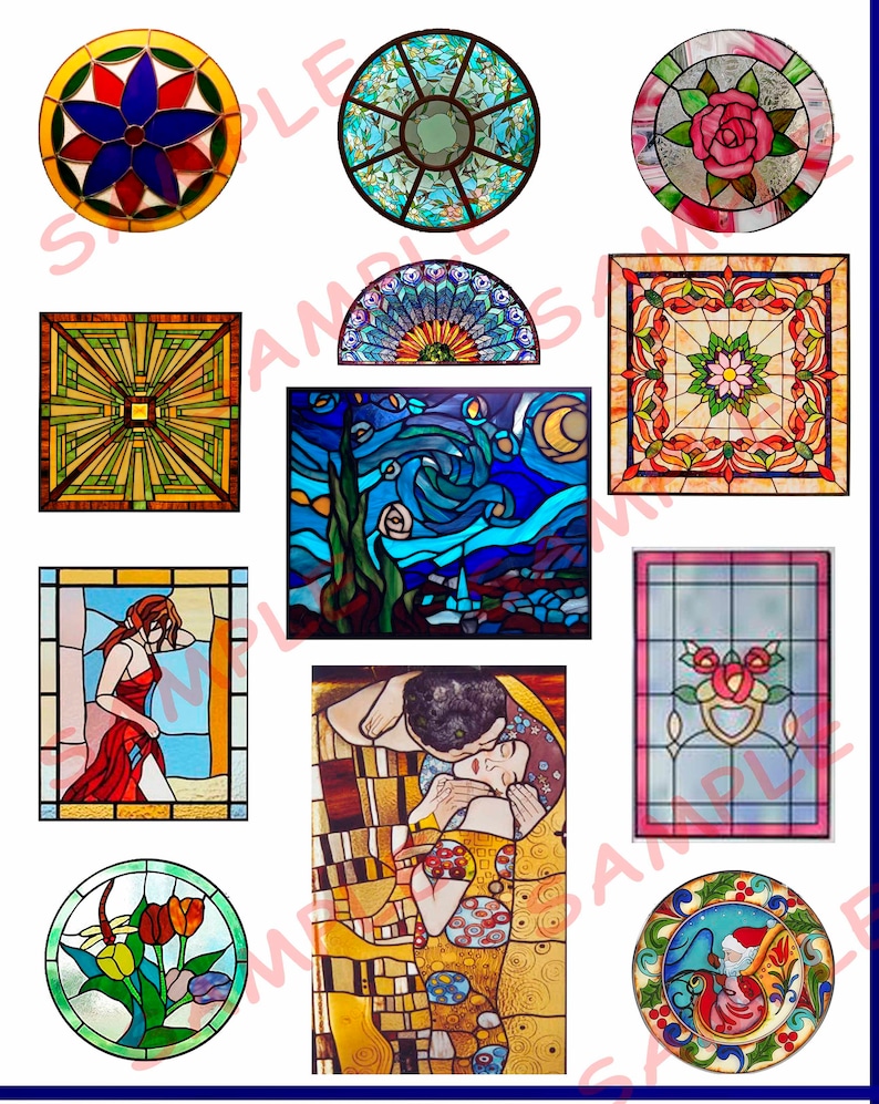 Miniature Stained Glass Round Window. Series III. Dollhouse Scale 1/6 ...
