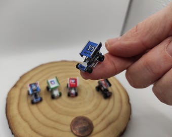 Voiture de sprint à aileron à l'échelle N 1:160, miniature statique en résine imprimée en 3D. Voitures à roues ouvertes de 26 mm (1 pouce). Pions personnalisés, jeu de société, Formule D