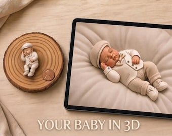 Your BABY in 3D. Artisan hanmade painted.