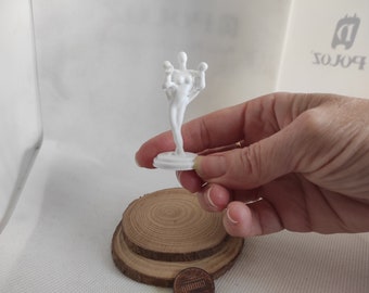 CUSTOM miniature sculpture MOTHER and TWINS. Dollhouse scale. Paint ready 3D printed