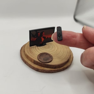 Miniature LCD TV for Diorama with controller. 1/6 1/12, 1/24 scale.