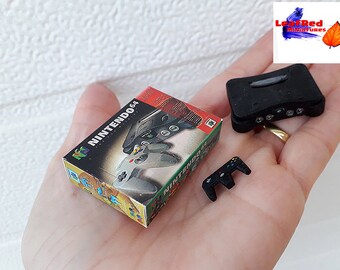 Nintendo 64 Miniature console, controller and box. Miniature N64 3D. 3 colors available