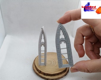 Window GOTHIC stained glass Miniature. Diorama, Dollhouse scale. Custom size and more models available. Personalized gift. Model VIII