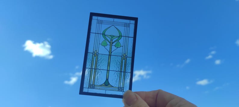 Small Glass Frame Model Miniature Stained Glass Window. Model MARTA Diorama, Dollhouse Scale 1/ ...