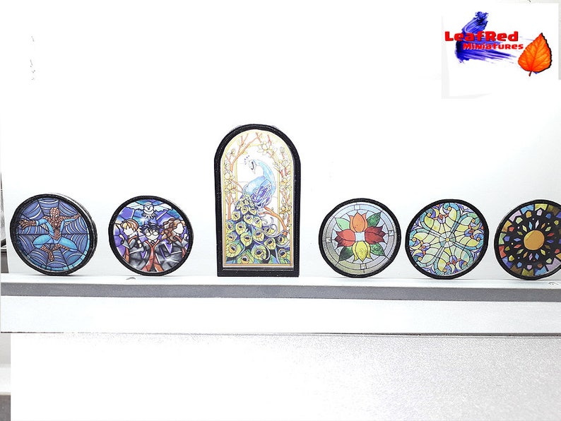Miniature Stained Glass Round Window. Dollhouse Scale. Custom Etsy