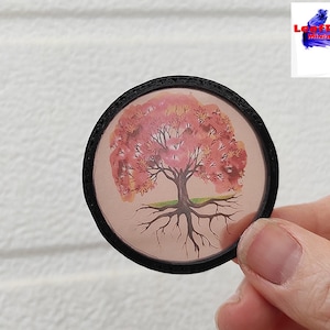 Miniature Stained Glass round Window. TREE OF LIFE series. Diorama, dollhouse scale 1/6 or 1/12. Custom size and more models available.
