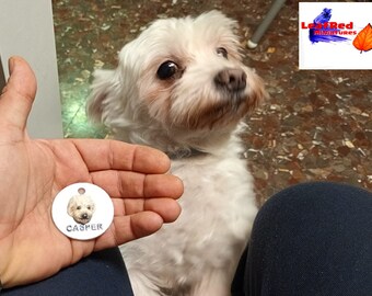 DOG TAG 3D - Dog 3D custom Tag - Custom Pet Portrait - Personalized Cake Topper