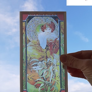 Miniature Stained Glass Window panel. Girl Series...Custom size and more models available. Dollhouse scale