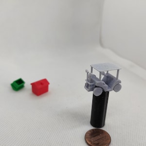 GOLF CART Miniature 1" (25mm). Resin printed. Deco for your diorama, game piece.