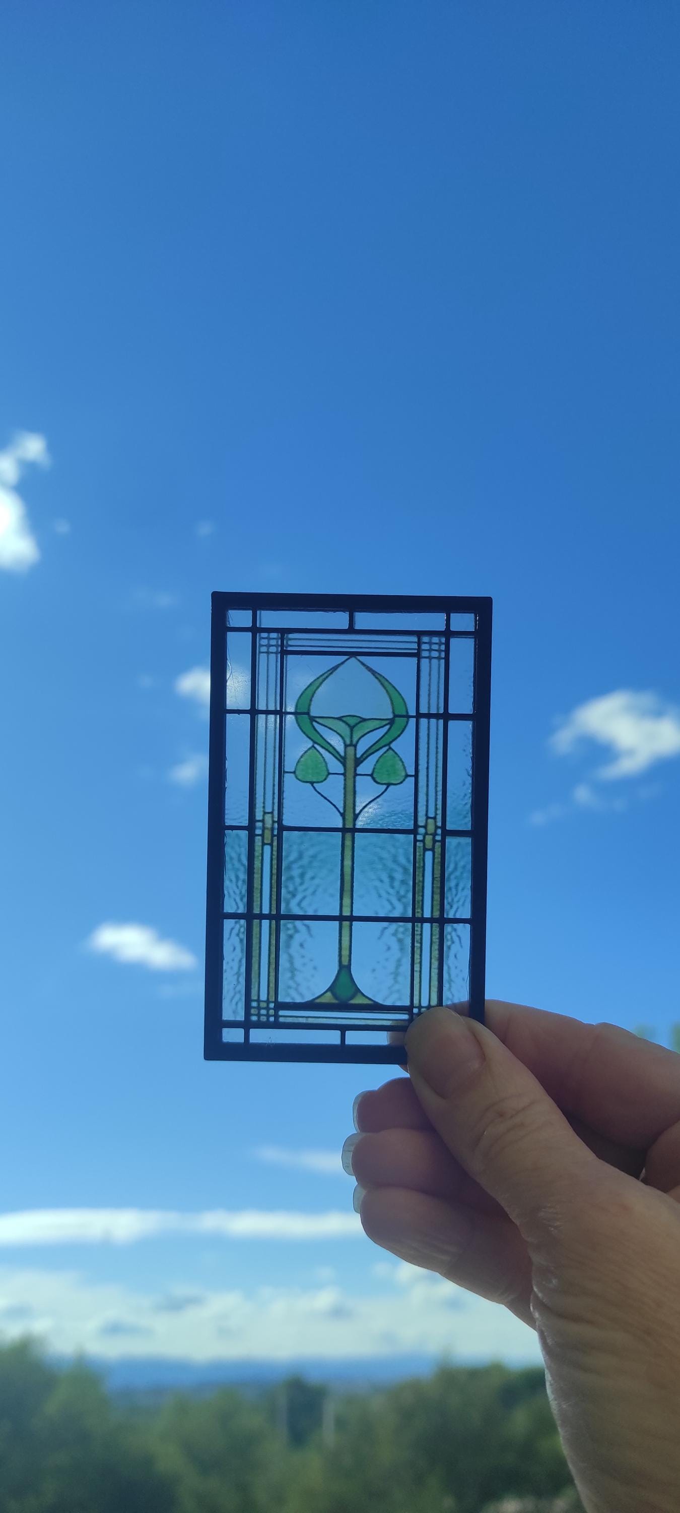 Small Glass Frame Model Miniature Stained Glass Window. Model MARTA Diorama, Dollhouse Scale 1/ ...