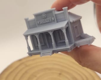 N Scale Sheriff House – 3D Resin Old West Building – Hollow Western Miniature for Train Layouts, Dioramas and Model Towns