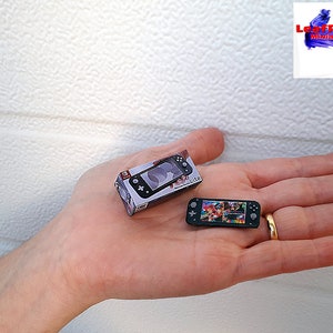 Switch Lite miniature with box. Fan Art. Handmade painted