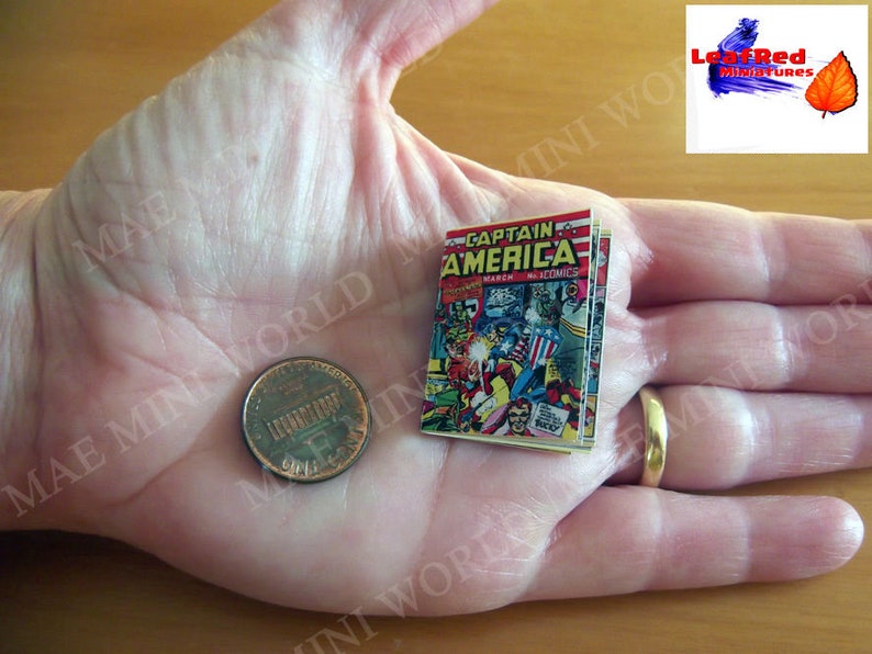 CAPTAIN AMERICA 1 Comic 1941, full REPLICA miniature, 20 Pages two face. Artisan 1:12 scale. LeafRed Miniatures image 1