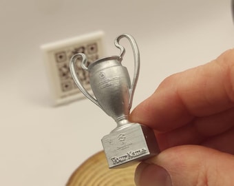 Mini Football Trophy Personalized, Custom Soccer Cup Gift, Resin Desk Decor, Small Handmade Trophy for Football Lovers