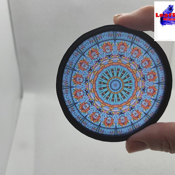 Miniature Stained Glass round Window. Church Series I Dollhouse scale 1/6 or 1/12. Custom size and more models available.