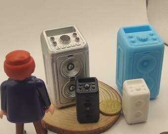 Mini Speaker Set 60mm Scale – 1pcs – Dollhouse (1-12 scale) Audio – Unpainted – PLA 3D Printed