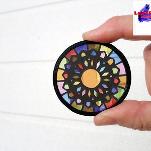 Miniature Stained Glass round Window. Dollhouse scale. Custom size and more models available.