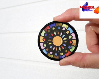Miniature Stained Glass round Window. Dollhouse scale. Custom size and more models available.