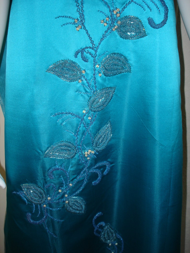 Vintage Silk Satin Fabric From Hong Kong 1960s in Peacock Blue Etsy