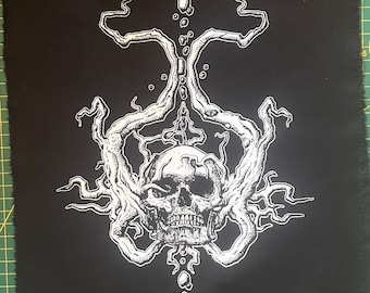 Patch op de rug van de schedelbasis