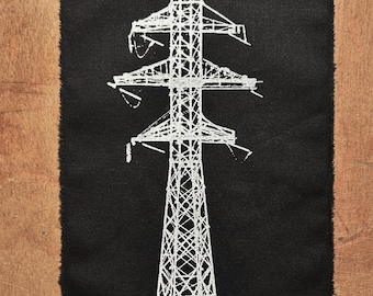 Hand-Screen Printed Pylon Patch - Climate-Neutral Cotton Jacket Patch