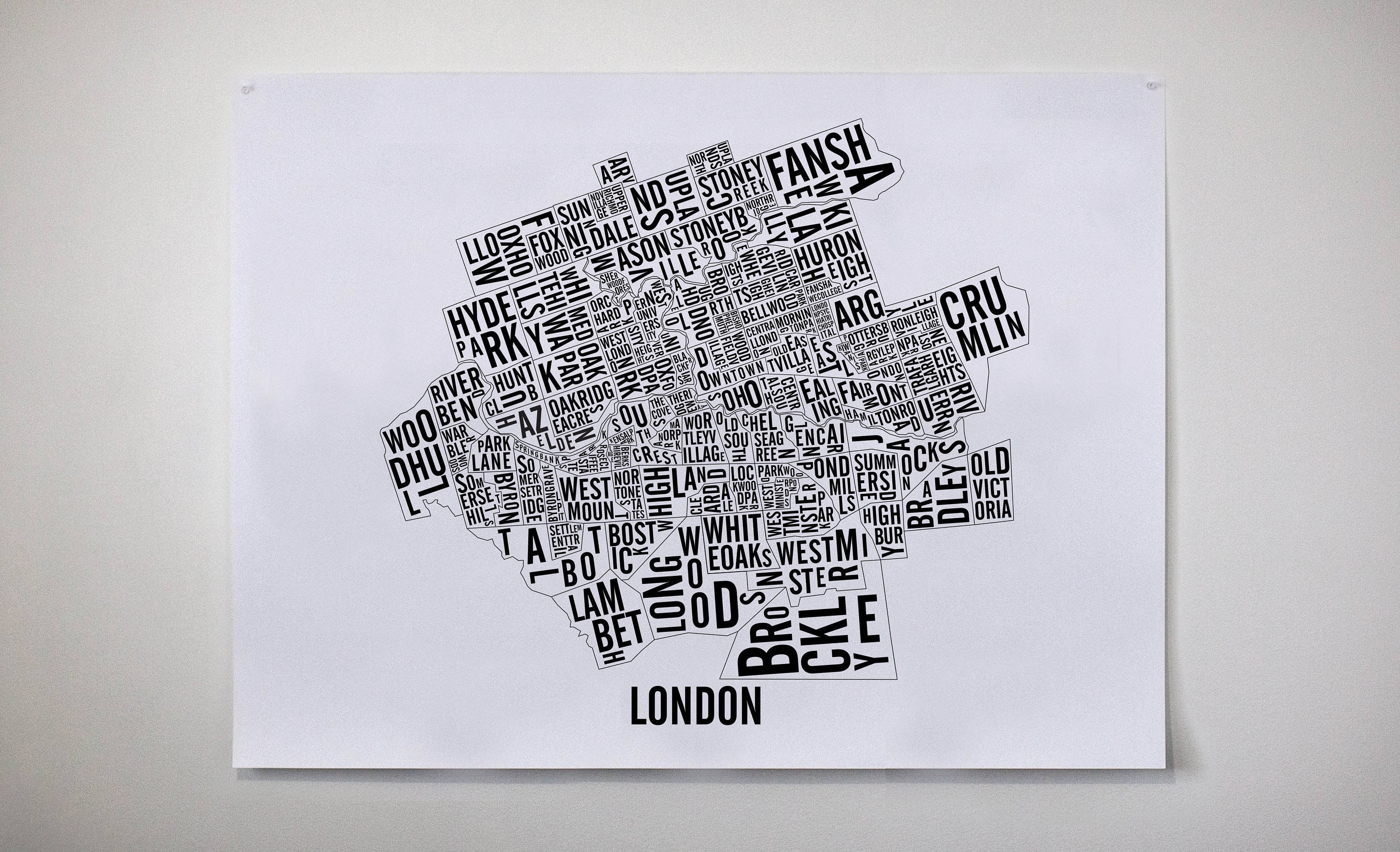 London Ontario Neighbourhoods Map London Art London Etsy