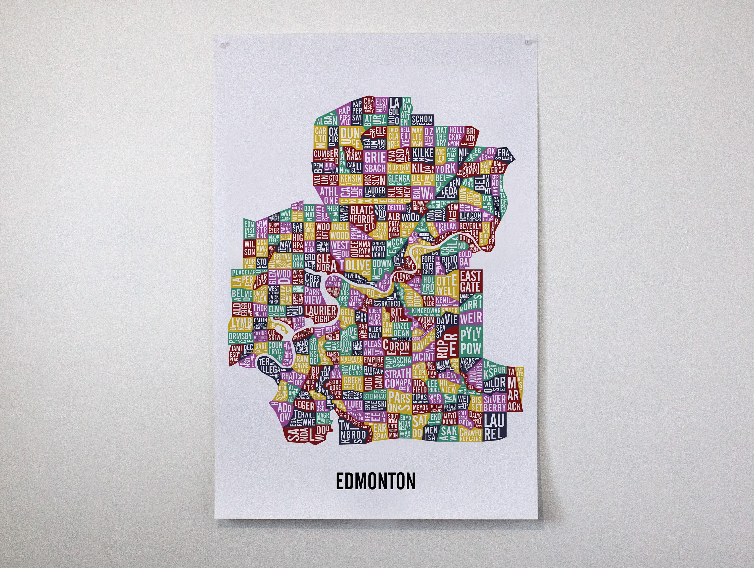 Edmonton Neighbourhoods City Map Edmonton Map Edmonton Art Etsy Canada