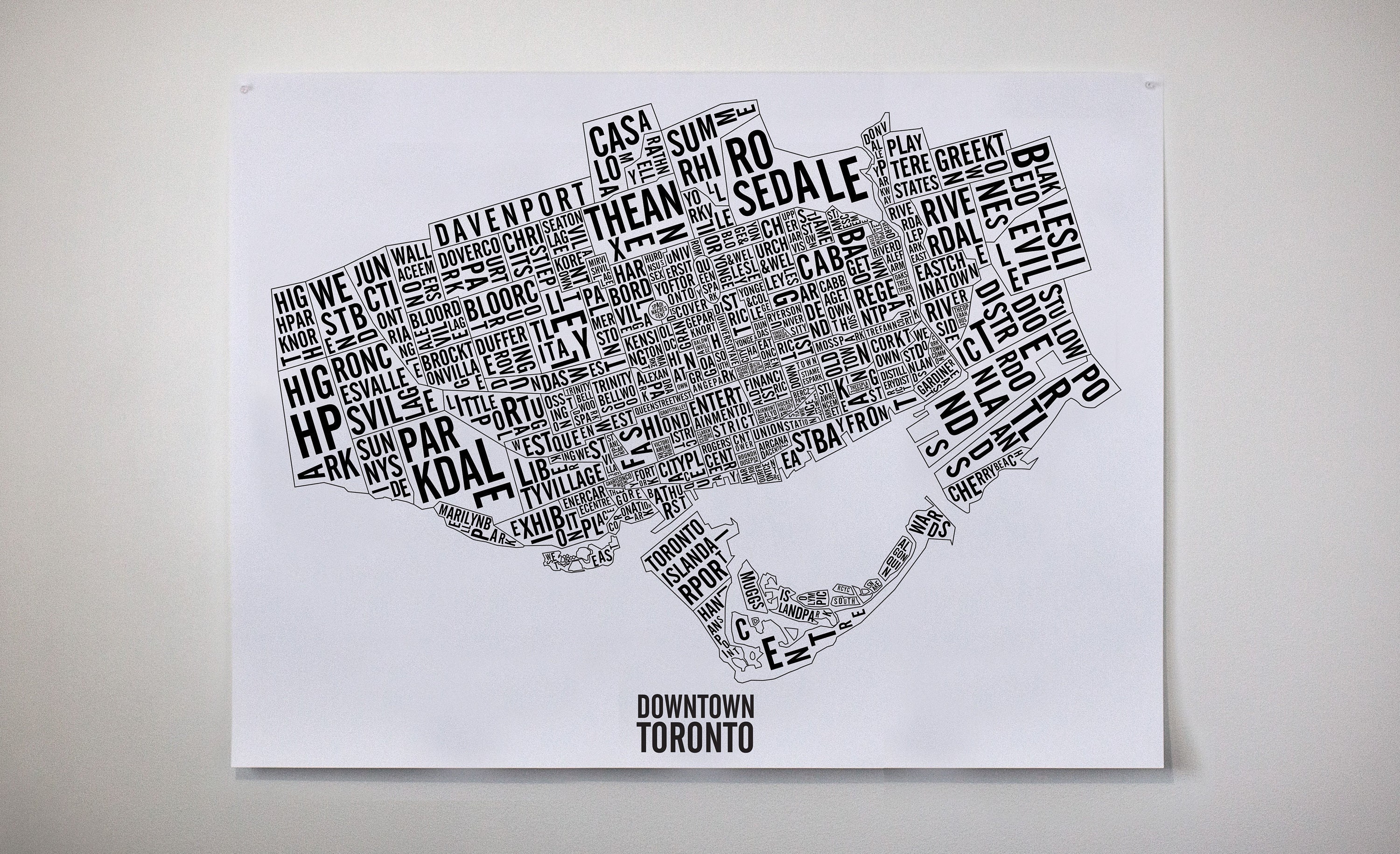 Downtown Toronto Neighbourhoods Map Downtown Toronto Neighbourhoods & Landmarks City Map Toronto | Etsy