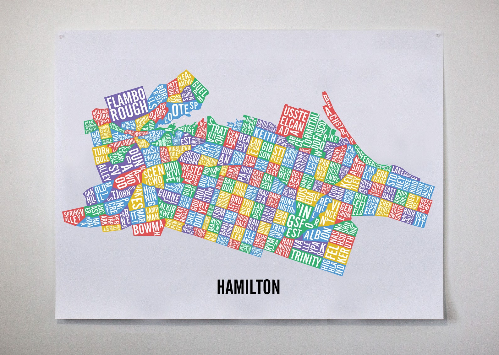 Hamilton Ontario Neighborhoods City Map Hamilton Art Etsy Canada